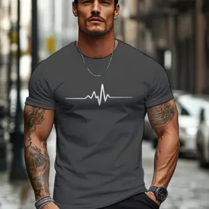 Men'S Brown T-Shirt with ECG