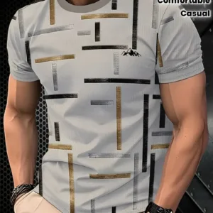 Men'S Champagne Stripe Graphic T-Shirt