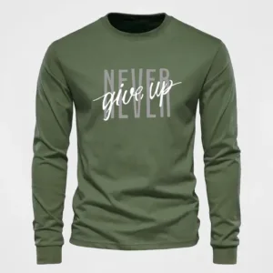 Men'S "Never Give Up" Long Sleeve T-Shirt