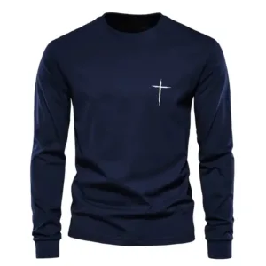 Simple Cross Print Men's Trendy T shirt