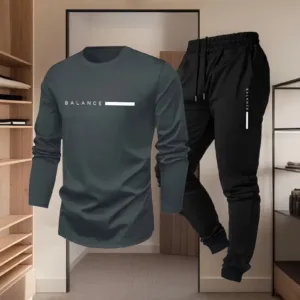 New Men's Sport Long Sleeve T-Shirt + Pants Set