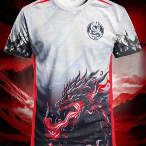 Men'S Dragon Print Athletic T-Shirt