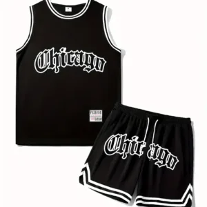 Men'S Double-Layer Mesh Basketball Jersey & Shorts Set