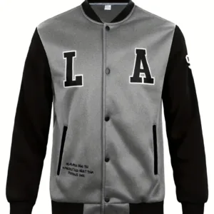 "LA" Print Varsity Jacket
