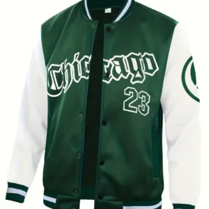 Men's Color Block Casual Varsity Jacket 