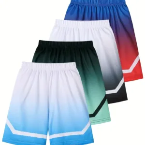 4pcs Boys' Gradient Shorts