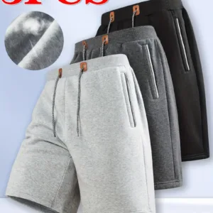 3pcs Men's Breathable Knit Shorts