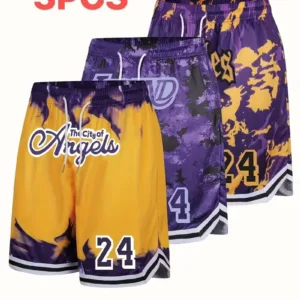 Men'S 3pcs Los Angeles Basketball Shorts Set